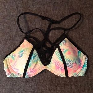 PINK Rainbow Bikini Top